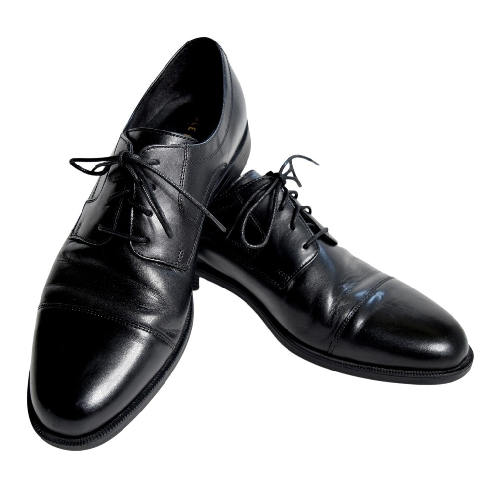 Cole Haan Men's Dustin Cap Toe Oxford II Shoes Black Leather C24041 Size 10.5M‎